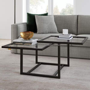 Table basse ronde en métal moderne à 3 plateaux Nouveau design personnel Tables basses d'affichage à base unique en métal - Product Image 2