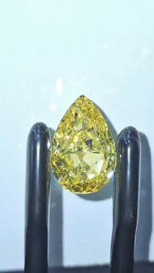Diamant de laboratoire de 10 carats, taille poire, jaune vif fantaisie, certifié IGI, clarté VVS2, polissage excellent, diamant CVD en vrac pour - Product Image 5
