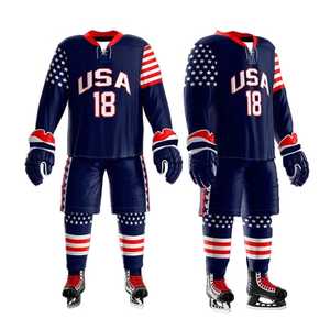 Fabriqué au Pakistan uniformes de hockey sur glace dernière conception vêtements de sport meilleure vente ensemble d'uniformes de hockey sur glace - Product Image 5
