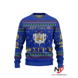 Sweat-shirt grec Sigma Gamma Rho Sorority en tricot d'automne 100% coton anti-boulochage prêt à expédier à épaules tombantes brodé - Product Image 2