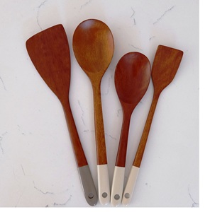 Ensemble de 2 couverts à salade de luxe écologiques en bois d'acacia naturel faits à la main pour la cuisine à domicile - Product Image 6