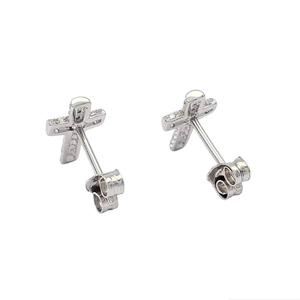 Custom Made Hot Selling High Quality 925 Sterling <b>Silver</b> Rhodium Plated Classic <b>Crown</b> Stud Earrings Zircon for Women's - Product Image 4
