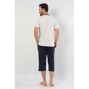 Conjunto de Pantalones Cortos y Camiseta con Cuello en V para Hombre CEPLI ERKEK P.SUPREM - Gris Melange - Gris Melange - Product Image 5