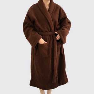 Automne et hiver chaud long corail velours épais Couple bain peignoirs hommes femmes Robe serviettes de bain pour adultes - Product Image 1