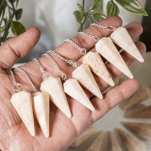 Pendules en Pierre de Lune Taillée Facettée de Qualité Supérieure, Écologiques, Personnalisables en Gros pour le Feng Shui, la Guérison Énergétique et la Méditation (Multiples) - Product Image 2