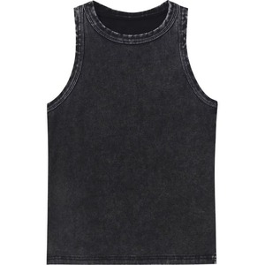 Buy Wholesale Customizable Summer Casual Slim Fit Sleeveless Crop Tops Ladies Vest Sun Faded Ribbed Women Tank Top - Product Image 6