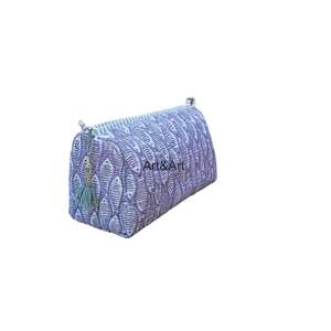 Customizable Cotton <b>Zipper</b> Pouch <b>Bag</b> Set of Three <b>with</b> Large Capacity Water Resistant & Eco-Friendly Design for Makeup <b>Storage</b> - Product Image 4