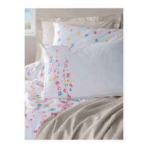 Parure de lit en coton Piquet simple, motif floral classique, beige éclatant, style Noël de luxe, taille King, 6 pièces - Product Image 3