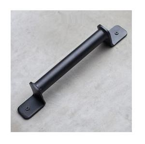 Manija de Puerta de Hierro Forjado de Diseño Simple, Estilo Vintage Ecológico, Acabado Negro para Hogares, Hoteles y Villas - Product Image 1