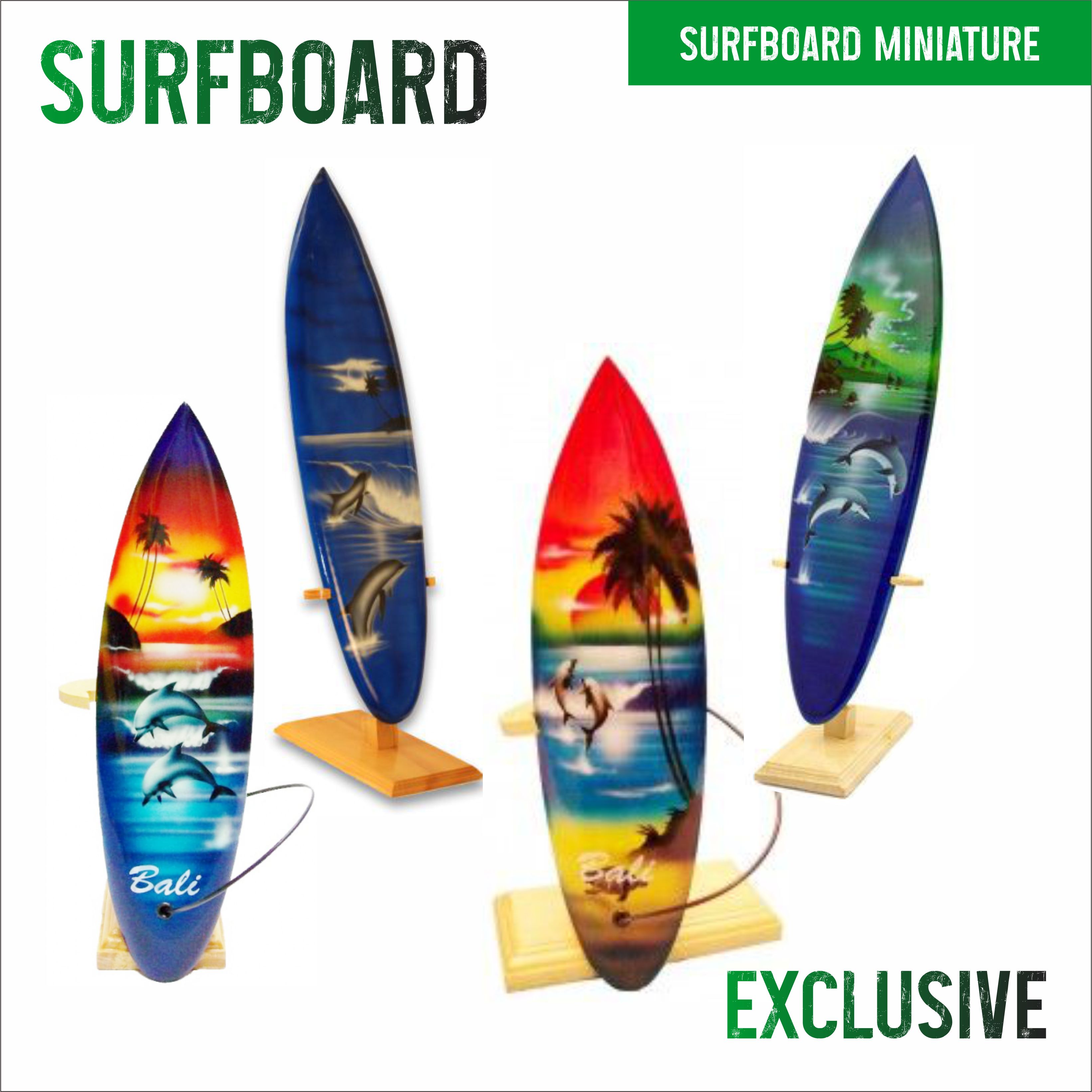 Wooden Surfboard Miniature - Durable Decoration Gift