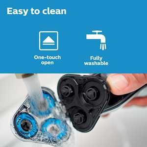 Afeitadora Eléctrica Negra de 1 Pieza, Impermeable IPX7, Mini Rotatoria con Doble y Triple Cuchilla para Cara y Cuerpo, Lavable y Reemplazable - Product Image 3