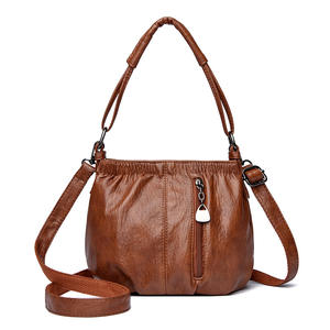 Elegant Multi-Compartment Leather <b>Handbag</b> with Adjustable <b>Strap</b> Zipper Pockets and Spacious Interior <b>for</b> Daily Travel Fashion - Product Image 3