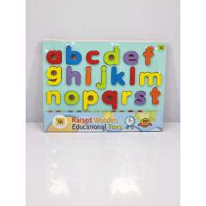 Rompecabezas Educativo de Madera para Tocar y Aprender, Juguete con Letras Minúsculas del Alfabeto Inglés en Relieve - Product Image 1