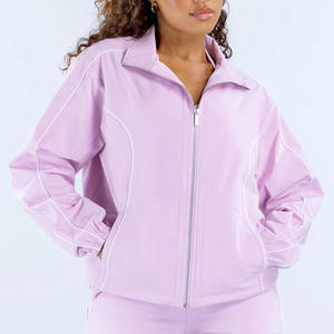 Chaquetas de Mujer con Cierre, Cuello Alto, Secado Rápido, 100% Poliéster, Estampadas o Lisas, para Otoño/Primavera - Product Image 1