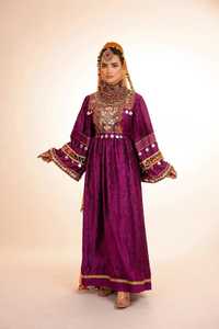 ชุดแต่งงานสไตล์ปากีสถานของอัฟกานิสถานมาใหม่ชุดเดรสวินเทจโบฮีเมียนปักลายด้วยผ้าไหม - Product Image 2