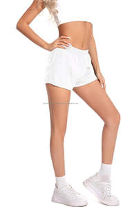 Pantalones cortos de Yoga transpirables de secado rápido para mujer, conjuntos de ropa deportiva de gimnasio sólido bordado para entrenamientos de otoño, pantalones cortos deportivos para correr - Product Image 4