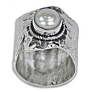 925 Silver Pearl <b>Ring</b> <b>for</b> <b>Women</b> <b>Statement</b> Jewelry - Product Image 3