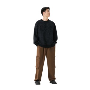 Sweat-shirt à col rond surdimensionné imprimé de haute qualité pour homme, manches longues, 100% coton molletonné, streetwear, coupe ample, sweat-shirt OEM - Product Image 1