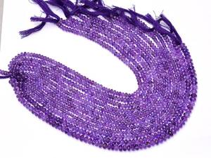 Natural Purple Amethyst Faceted Rondelle Gemstone <b>Beads</b> 5-6mm Loose Purple <b>Stone</b> <b>Beads</b> for Jewelry Making at Wholesale Price 16" - Product Image 2