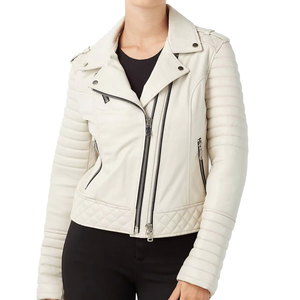 100% coton tricoté manches en cuir veste universitaire pour femmes hiver imperméable écologique fermeture à bouton fabriqué au Pakistan - Product Image 6