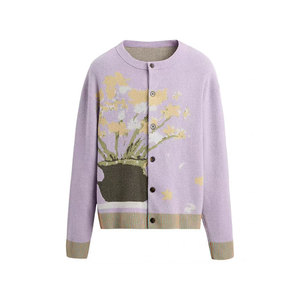 Suéter Cárdigan Clásico y Elegante para Hombre, 100% Algodón/Lana, Ligero, Antiarrugas, Transpirable, Cómodo para Uso Diario - Product Image 3