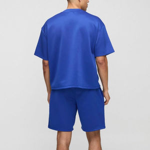 Conjunto de Dos Piezas de Camiseta y Pantalones Cortos para Hombre, Color Sólido, Hombros Caídos, Conjunto Informal y Deportivo - Product Image 5