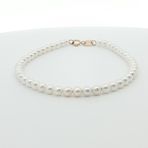 Bracelet en perles d'eau douce naturelles en or véritable 18 carats avec fermoir en or Bijoux unisexes élégants pour les fêtes, mariages et occasions chrétiennes - Product Image 2