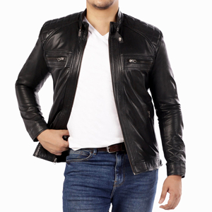Chaquetas de Cuero Vacuno Genuino Negro para Hombre de Alta Calidad, Chaqueta de Cuero Transpirable con Diseño Personalizado para Hombre - Product Image 5