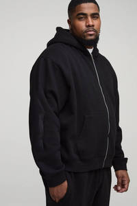Ensemble de survêtement unisexe streetwear noir personnalisé, pull à capuche et pantalon de survêtement ample à jambe évasée avec logo en strass, vêtements chauds, vente flash - Product Image 2