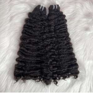 Caliente Mega Venta 2024 Nuevo producto Extensión de cabello al vapor Birmano Rizado Trama Cabello En stock listo para enviar Genius trama vietnamita - Product Image 4