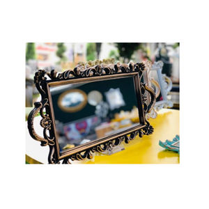 Las Más Nuevas bandejas de decoración modernas para restaurantes de hoteles, bandejas decorativas con marco de Metal Chapado en espejo para gran oferta - Product Image 1