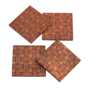 Posavasos de madera cuadrados creativos modernos, mesa atractiva, alfombrillas decorativas de madera para encimera para mesa protectora de té - Product Image 1
