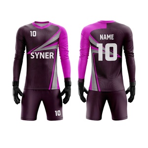 Gran oferta, Conjunto de camiseta de portero con logotipo personalizado, uniforme de equipo impreso por sublimación para portero de fútbol con corte automatizado - Product Image 3
