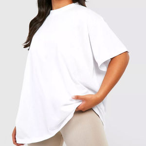 Camiseta transpirable Unisex de secado rápido al por mayor para mujer, camiseta cuadrada de gran tamaño, camiseta de talla grande con cuello redondo para mujer - Product Image 1