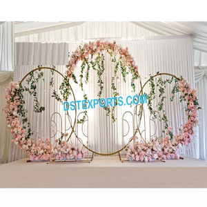 กรอบสแตนเลสสำหรับงานแต่งงานฉากหลังเวทีรับแต่งงานแผงโลหะสีทองสำหรับงานแต่งงาน - Product Image 1