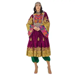 100% yüksek kalite hint Banjara göbek dans kadın giyim çingene kabile bohem tarzı afgan Kochi 1960s eski antika elbiseler