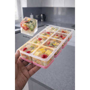 8-Piece Large 50x50 mm <b>Plastic</b> Ice Mold Non-Stick Easy-to-Remove Square Dishwasher-Safe Nordic Design for Drinkware - Product Image 1