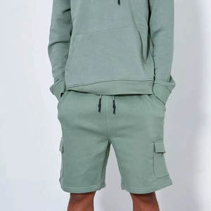 Ensemble de survêtement pour homme en deux pièces, short et sweat-shirt grande taille, couleur personnalisée, logo personnalisé, vêtements de sport décontractés, respirant, séchage rapide - Product Image 4