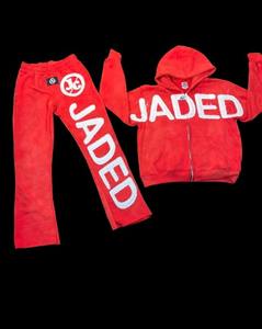 Conjunto Deportivo Personalizado OEM de Invierno, 100% Algodón Transpirable, con Logotipo Bordado, Sudadera con Cremallera Completa y Pantalones Jogger, Estilo Urbano - Product Image 3