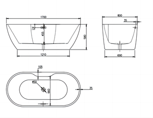 Lujosa comodidad Diseño ergonómico Remojo moderno 55 "Acrílico ovalado Personalizable Bañera independiente con spa - Product Image 4