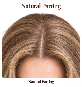 Peluca Larga Ondulada Rubia Miel de Fibra Sintética para Mujer, Peluca Rubia Rizada de Aspecto Natural y a la Moda - Product Image 4