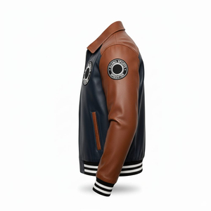 Veste en cuir enduit élégante pour homme, col montant, capuche d'hiver, respirante, coupe-vent, matériau de qualité supérieure, poignets signature - Product Image 3