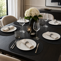 Sets de table ovales en similicuir imperméables texturés pour la maison, les restaurants et les hôtels