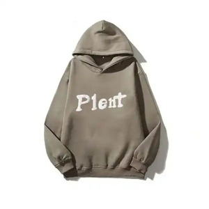 Venta al por mayor de los hombres de gran tamaño personalizado 3D Puff impresión Sudadera con capucha Unisex ácido lavado Streetwear pulóver patrón sólido ropa de lana - Product Image 4