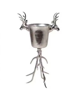 Cubos y tinas de bebidas de metal brillante de alta calidad Diseño de extremos de Reno Premium para decoración de eventos de bar para vino y cerveza - Product Image 5