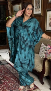 ชุดกางเกงคาฟตันเรยอนฟรีไซส์สำหรับผู้หญิงชุดเสื้อผ้าอินเดียปากีสถานแบบผูกเชือก - Product Image 2