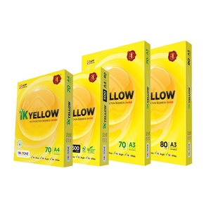 Highly Demanded IK Yellow A4 Copy <b>Paper</b> With Perfect Cutting Margin And 80GSM Thick IK Yellow A4 Copy <b>Paper</b> Packs - Product Image 1