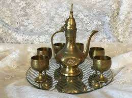 Vintage Brass Wine Goblet Engraved Handmade Chalice Metal Drinking Cup Antique Style Barware Wedding Gift Classic <b>Drinkware</b> - Product Image 2