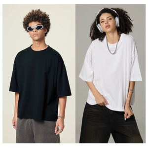 เสื้อยืดผู้ชายโอเวอร์ไซส์230กรัมเสื้อครอปผ้าฝ้าย100% แนวสตรีทเสื้อครอปไซส์ออกแบบโลโก้ได้ตามต้องการ - Product Image 3