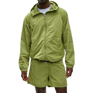 Ensemble short coupe-vent décontracté pour homme en polyester/coton, taille haute, fermeture élastique, séchage rapide, toile personnalisable, vente en gros - Product Image 1